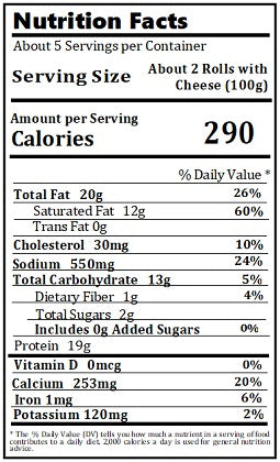 Old Nutrition Label