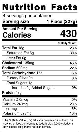 Old Nutrition Label