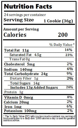 Old Nutrition Label