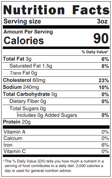 Old Nutrition Label