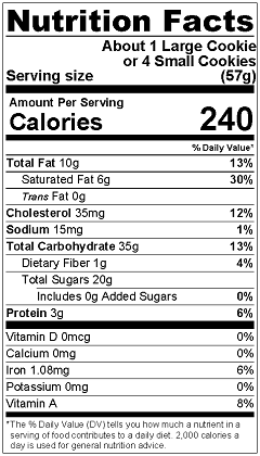 Old Nutrition Label
